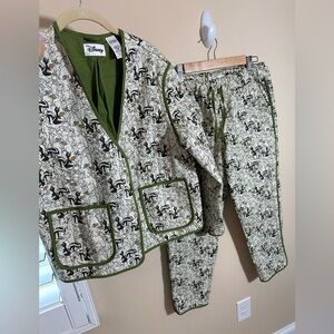 Disney Parks Pants Bambi Quilted Green Beige
Jacket and Pants set size M and L